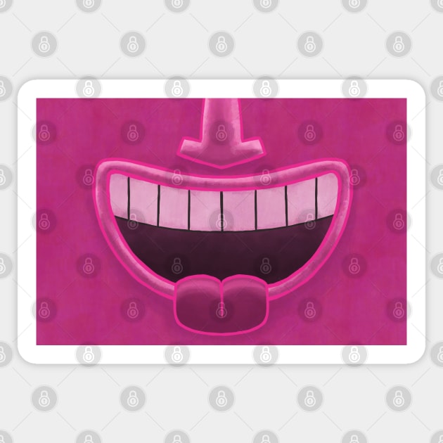 Pink Tiki Smile Mask! Sticker by ErinKantBarnard